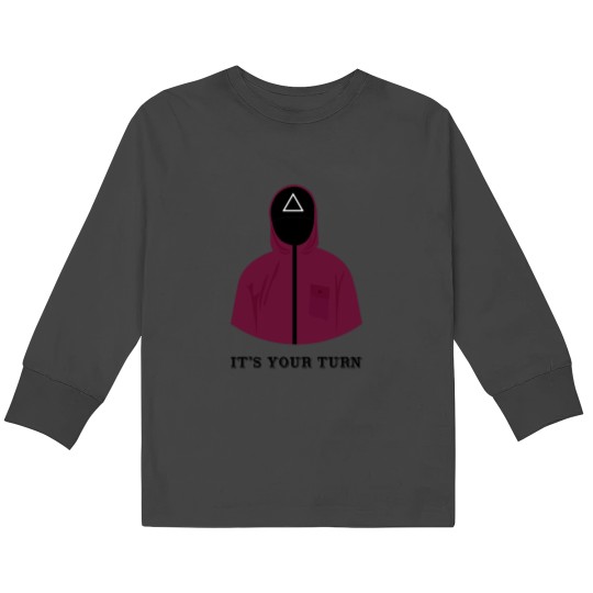 Discover Squid Cosplay - Pink Soldier - It_s your turn funny (1) Kids Long Sleeve T-Shirts