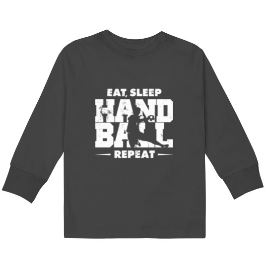 Discover Eat Sleep Han.dball Repeat By Subgirl Kids Long Sleeve T-Shirts