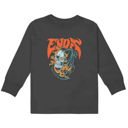 Discover End It Tattoo Badge T-Shirt | End It Band T-shirt | End it Tour Kids Long Sleeve T-Shirts