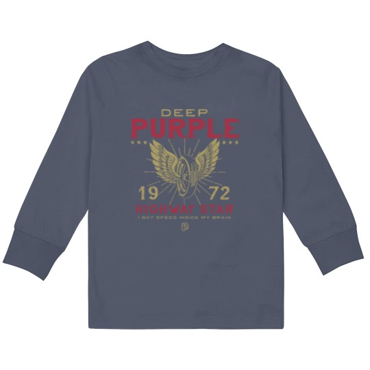 Discover 1972 Deep Purple Highway Star , Deep Purple Shirt, Vintage Style Kids Long Sleeve T-Shirts