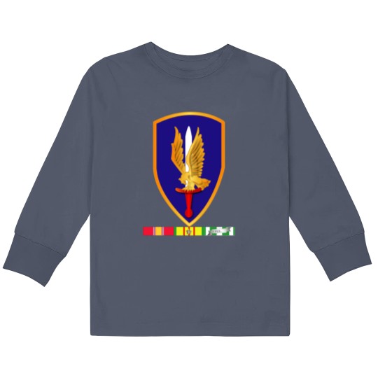 Discover Army 1st Aviation Brigade Vietnam w SVC wo Txt Kids Long Sleeve T Shirts