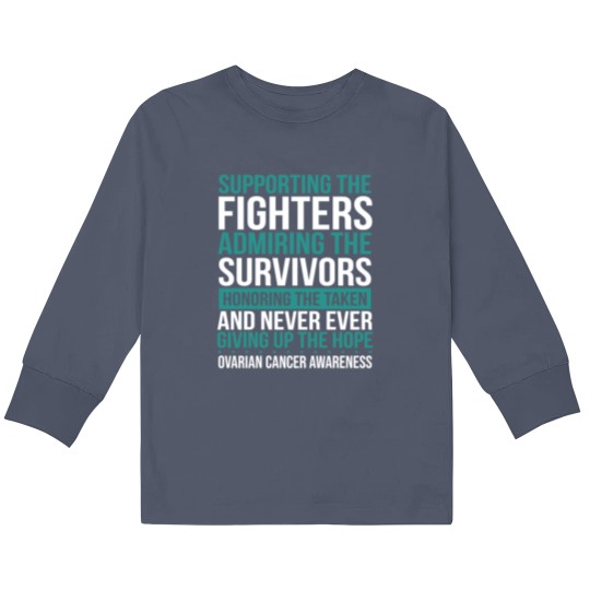 Discover Ovarian Cancer Ovarian Cancer Survivor Ribbon Kids Long Sleeve T Shirts