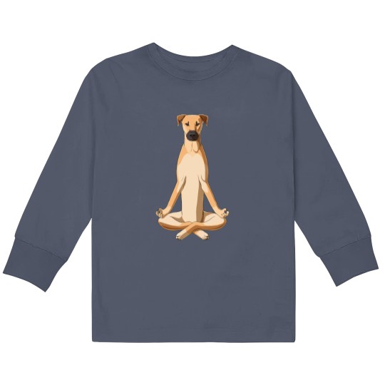 Discover Black Mouth Cur Dog meditate Kids Long Sleeve T Shirts