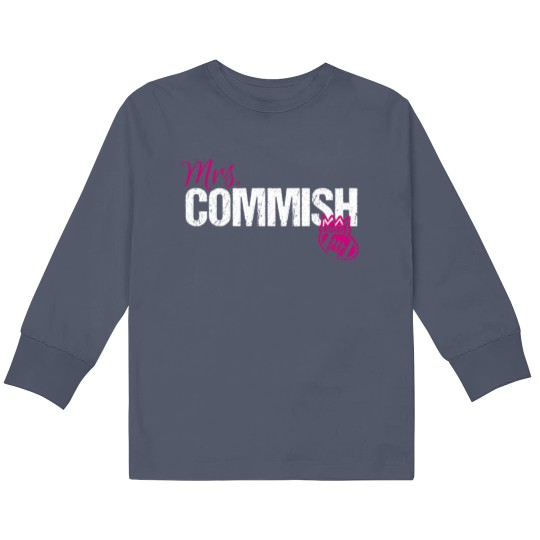 Discover Mrs. Commish Fantasy Football Commissioner Wife Kids Long Sleeve T Shirts