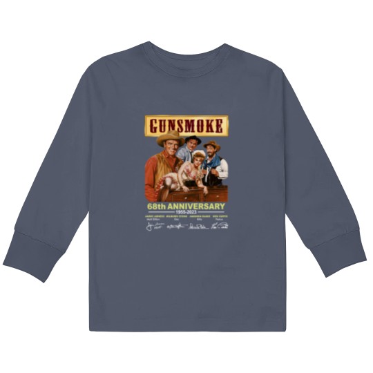Discover Gunsmoke 68 Years Anniversary 1955-2023 Kids Long Sleeve T Shirts