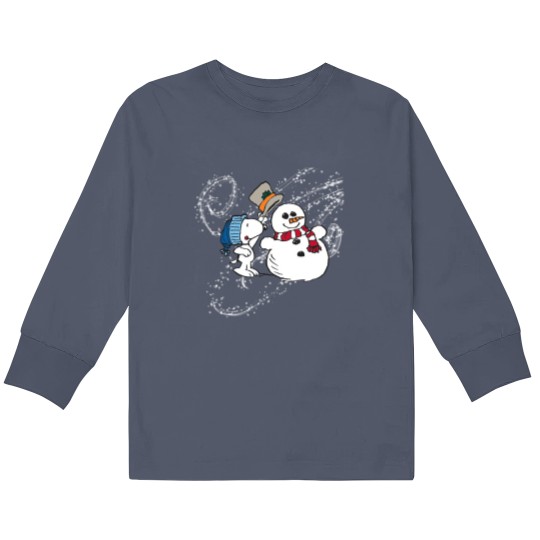 Discover vintage snoopy with snowmanwinter wonderland crewneck Kids Long Sleeve T Shirts