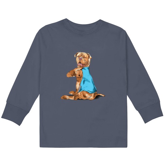 Discover Funny dogue de bordeaux Dog I Love Mom Tattoo Kids Long Sleeve T Shirts