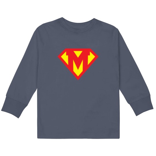 Discover Letter M Superhero Symbol Kids Long Sleeve T Shirts