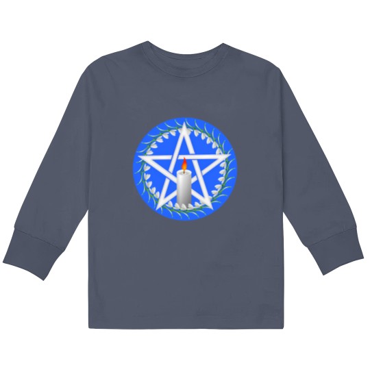 Discover White Imbolc Pentagram with Snowdrops Kids Long Sleeve T Shirts