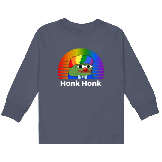 Discover Clown Pepe Honk Honk Funny Meme Honkler 0454 Kids Long Sleeve T Shirts