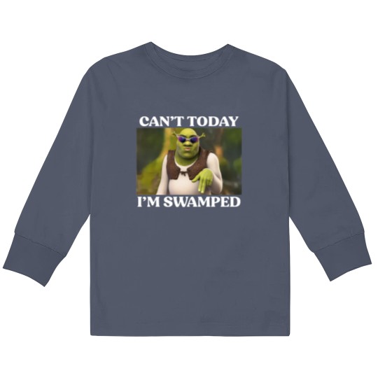 Discover Can't Today I'm Swamped Kids Long Sleeve T Shirts, Shrek Face Can't Today