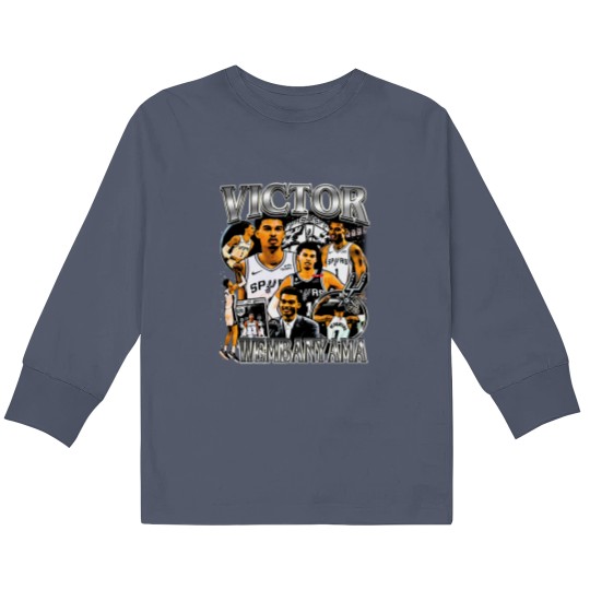 Discover Vintage 90s Graphic Style Victor Wembanyama Kids Long Sleeve T Shirts