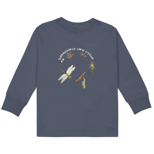 Discover Dragonfly Life Cycle Facts 3 Stages Insect Development Kids Long Sleeve T Shirts