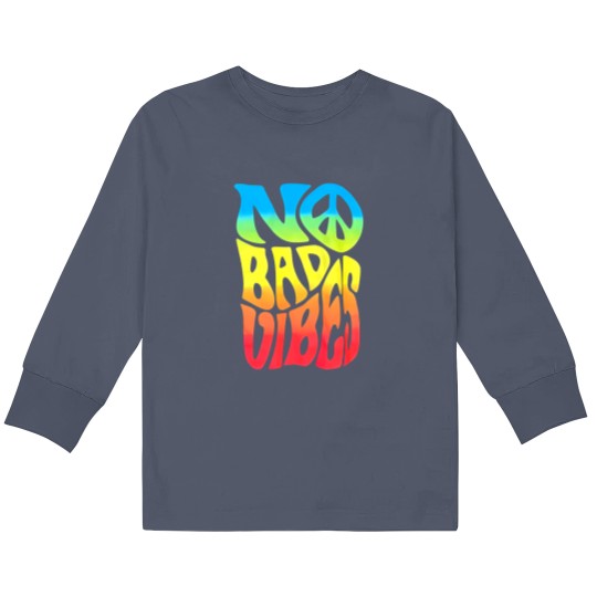 Discover No bad vibes large navy Kids Long Sleeve T Shirts