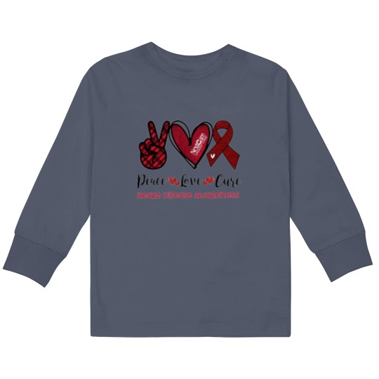 Discover NextCare Urgent Care Heart Disease Awareness Kids Long Sleeve T Shirts