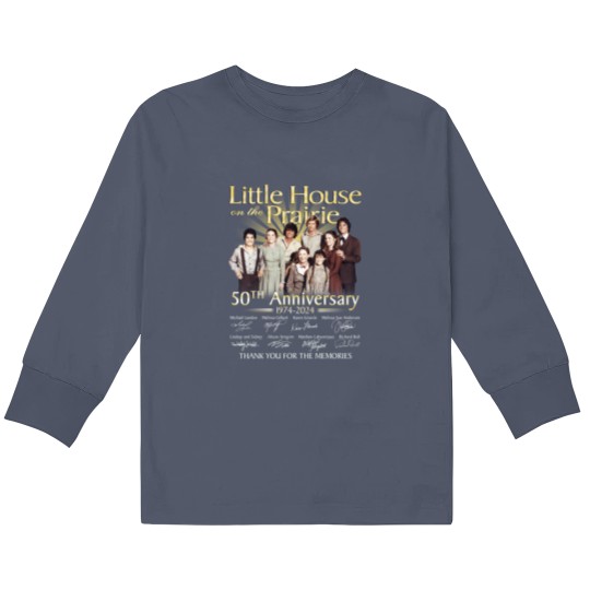 Discover Little House on The Prairie 50th Anniversary 1974-2024 Black Kids Long Sleeve T Shirts