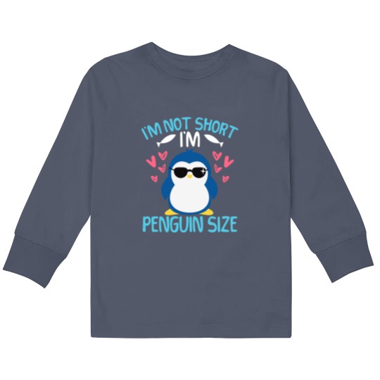 Discover I'm Not Short I'm Penguin Size Pullover Kids Long Sleeve T Shirts