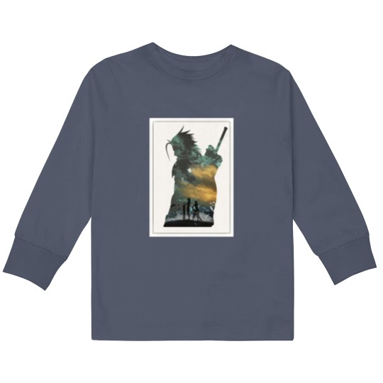 Discover Final Fantasy 7 VII Zack and Cloud Minimalist Art Kids Long Sleeve T Shirts