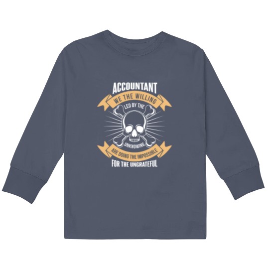 Discover Accountant Skull bones Gift work Father man funny Gift - Skull - Kids Long Sleeve T Shirts