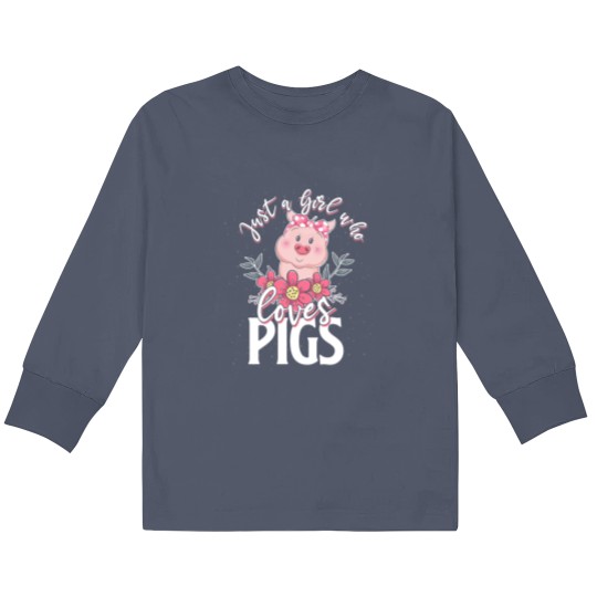 Discover pig girl love - Pig Lover - Kids Long Sleeve T Shirts
