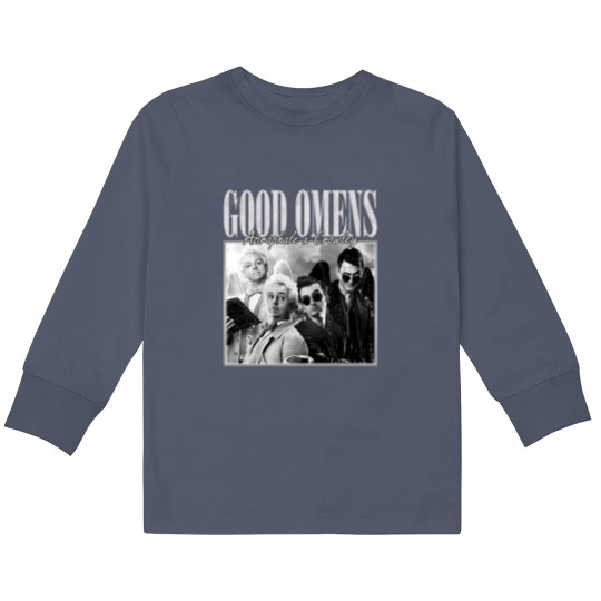 Discover Good Omens Movie Kids Long Sleeve T Shirts, Aziraphale 2023 Movie Bootleg Kids Long Sleeve T Shirts