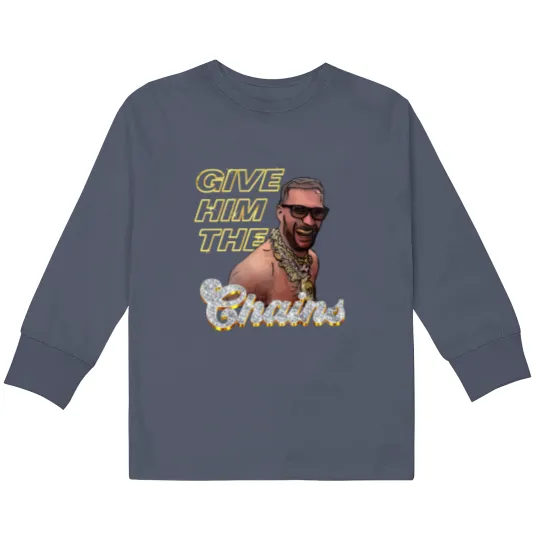 Discover Kirk Cousins Chains Kids Long Sleeve T Shirts, Rocking Ice Diamonds Necklaces Kids Long Sleeve T Shirts