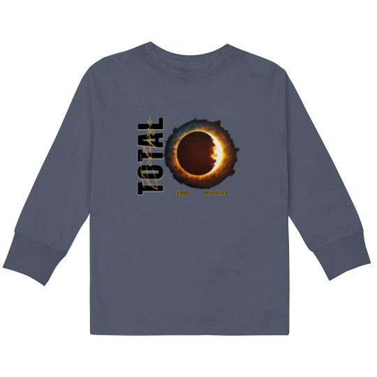 Discover Custom Total Solar Eclipse April 2024 Kids Long Sleeve T Shirts, America Totality Eclipse 2024