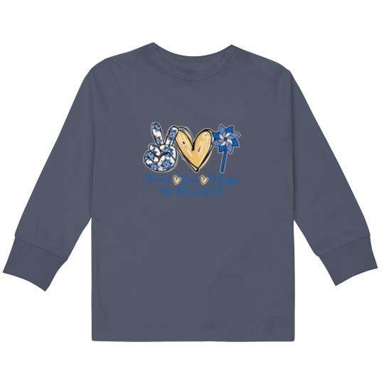 Discover Peace Love Hope Kids Long Sleeve T Shirts, Child Abuse Awareness Kids Long Sleeve T Shirts