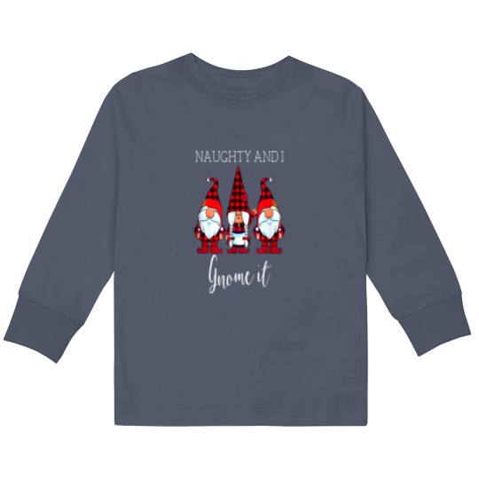 Discover Naughty And I Gnome It Christmas Three Kids Long Sleeve T Shirts