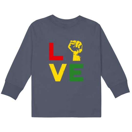 Discover Juneteenth Vintage Love Emancipation Day Melanin Black Pride Kids Long Sleeve T Shirts
