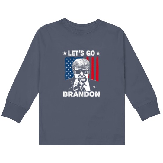 Discover Funny Trump Lets Go Brandon Lets Go Brandon US Fla Kids Long Sleeve T Shirts