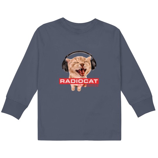 Discover RadioCat Kids Long Sleeve T-Shirt, Meme Cat Inspired by Radiohead
