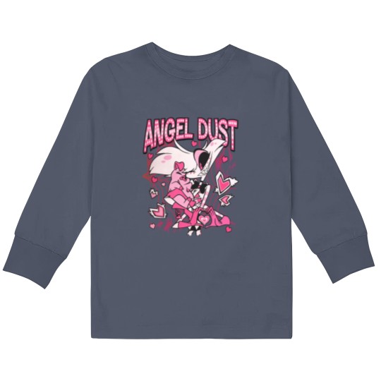 Discover Hazbin Hotel Angel Dust And Fat Nugget Cute Kids Long Sleeve T Shirts