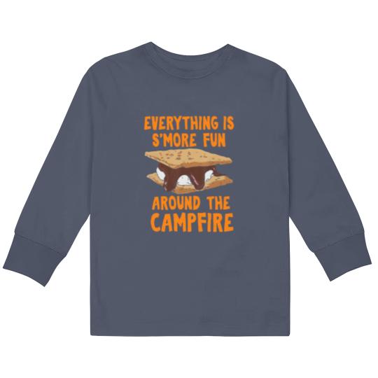 Discover Around The Campfire Camper Camping Campfire Advent Kids Long Sleeve T Shirts