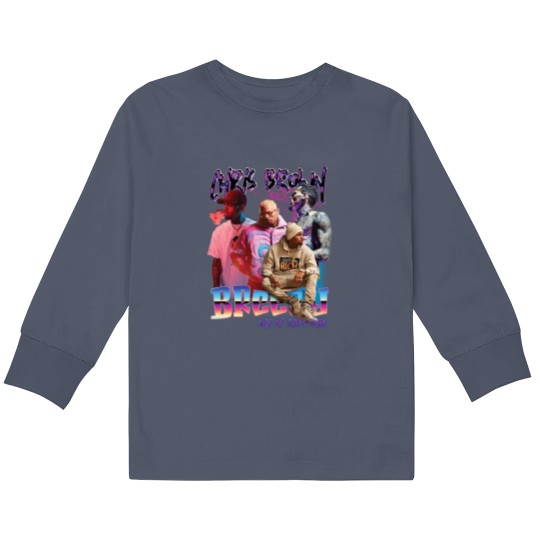 Discover Chris Brown 2024 Concert Breezy Kids Long Sleeve T-Shirt