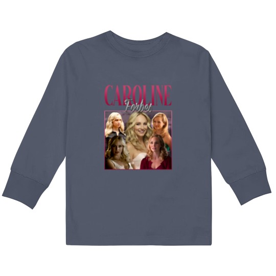 Discover Caroline Forbes Vintage Washed Kids Long Sleeve T Shirts, Actress Graphic Unisex Kids Long Sleeve T Shirts
