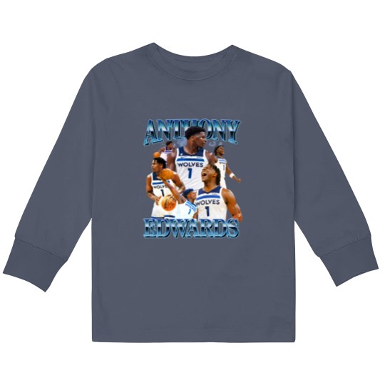 Discover Anthony Edwards 90s bootleg Kids Long Sleeve T Shirts Anthony Edwards