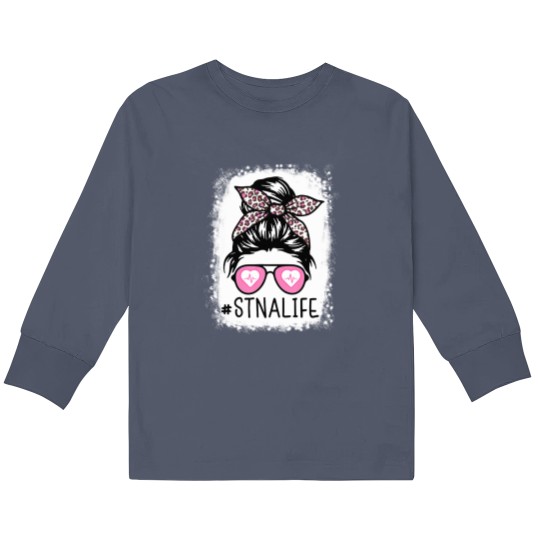 Discover STNA Bleached Messy Hair State Tested Nursing Assi Kids Long Sleeve T Shirts