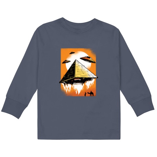 Discover Pyramid Ufo Design - Pyramid Ufo - Kids Long Sleeve T Shirts