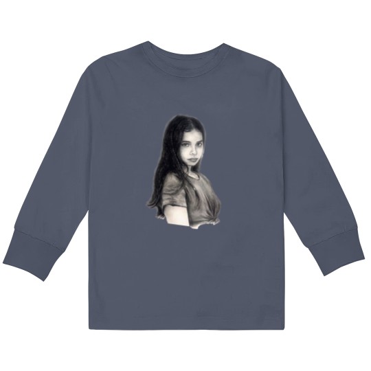 Discover Hope Sandoval pencil drawing Kids Long Sleeve T Shirts