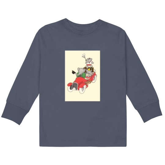 Discover Babar in a car Kids Long Sleeve T Shirts