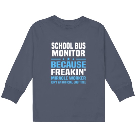 Discover School Bus Monitor Kids Long Sleeve T Shirts