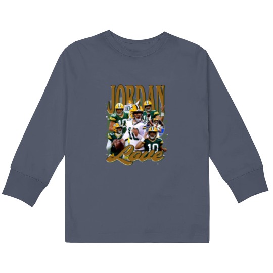 Discover Vintage 90s Graphic Style Jordan Love Kids Long Sleeve T Shirts, Jordan Love Vintage Kids Long Sleeve T Shirts, American Football Gift