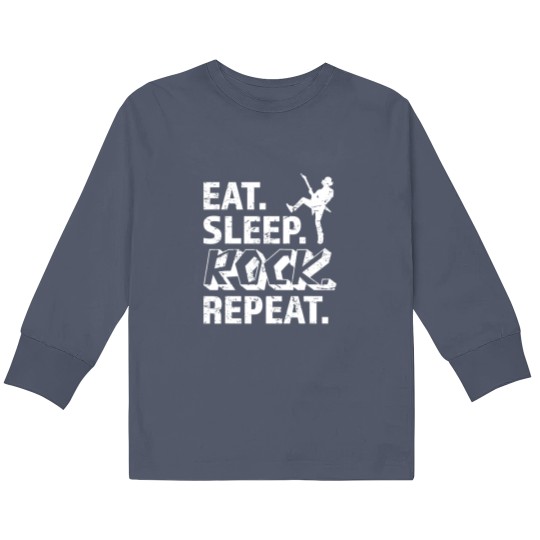 Discover Eat Sleep Rock Repeat Metal Music Rocker Headbanger Kids Long Sleeve T Shirts