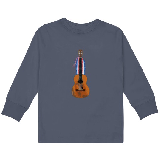 Discover Willie's Iconic Trigger Acoustic Guitar Kids Long Sleeve T Shirts