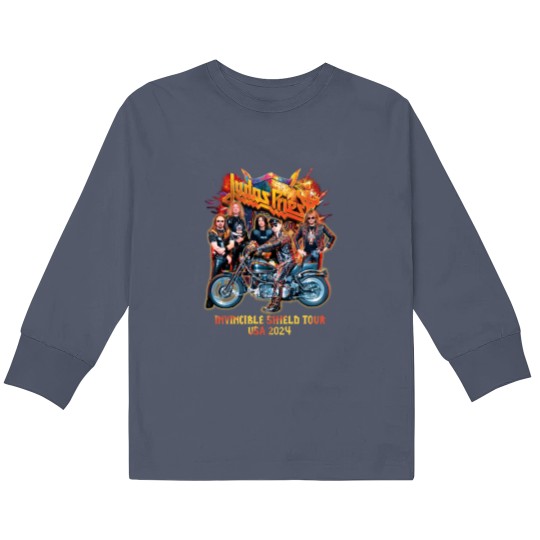 Discover Judas Priest Invincible Shield Tour USA 2024 Kids Long Sleeve T Shirts