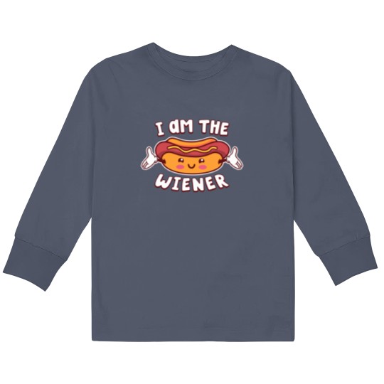 Discover I Am The Wiener Funny Kawaii Hotdog Lover Kids Long Sleeve T Shirts