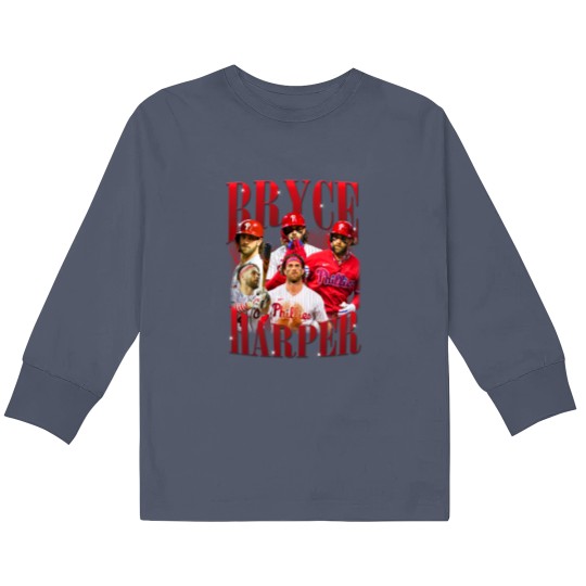 Discover BRYCE HARPER Vintage Kids Long Sleeve T Shirts, Bryce Harper Homage Kids Long Sleeve T Shirts