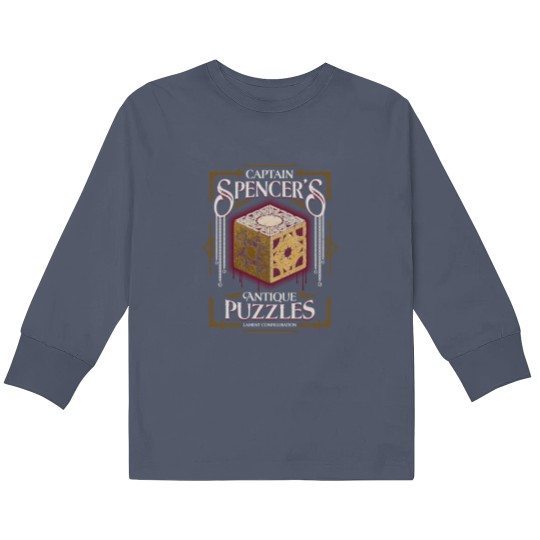 Discover Captain Spencer's Antique Puzzles - Vintage Horror - Hellraiser Kids Long Sleeve T Shirts