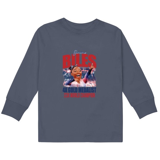 Discover Simone Biles Summer Olympic Games Bootleg Kids Long Sleeve T Shirts, 2024 Olympics